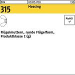 Flügelmutter DIN 315 runde FormM6 Messing 100 Stück - VPE: 100