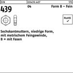 Sechskantmutter DIN 439/ISO 4035 FormB BM 24x 2 Automatenstahl 25 Stück - VPE: 25