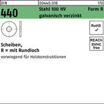 Scheibe DIN 440/ISO 7094 FormR R 9x28x3 Stahl 100 HV galv.verz. 100St. - VPE: 100