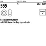 Sechskantmutter DIN 555 Whitworthgewinde WW 5/8 5 100 Stück - VPE: 100