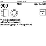 Verschlußschraube DIN 909 Außen-6-kt R 1/4 Stahl 100 Stück - VPE: 100