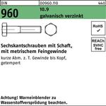 Sechskantschraube DIN 960 Schaft M12x1,5x50 10.9 galv.verz. 100St. - VPE: 100