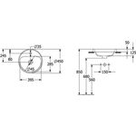 V&B Einbauwaschtisch ARCHITECTURA d= 450mm, mit ÜL, rund we