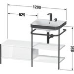 Duravit Waschtischset HAPPY D.2 PLUS 1200x490mm o HL nordic weiß seidenmatt