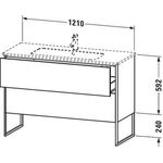 Duravit Waschtischunterbau XSQUARE 1210x732x478mm 2 Au No we sdm ES Ah Mi.