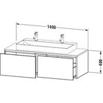 Duravit Waschtischunterbau XSQUARE 1400x400x548mm 2 Au we hgl ES Ah beids