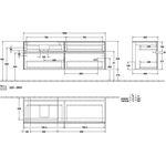 V&B Waschtischunterschrank COLLARO 160x54,8x50cm WT li m LED-B. Kansas Oak