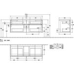 V&B Waschtischunterschrank COLLARO 140x54,8x50cm WT mttg m LED-B. w Matt