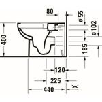 Tiefspül-Stand-WC Duravit No.1 rimless, 370x570mm, 4,5 Liter weiß