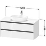 Duravit Waschtischunterbau Ketho.2 1200x568x550mm weiß supermatt