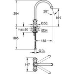 Grohe Spültisch-Einlochbatterie COSTA 1/2Zoll chr