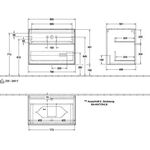 V&B Waschtischunterschrank FINION 800x603x501mm Abdpl Glas wh ma anthr. ma
