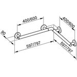 Keuco Dusch-/Wannenhandlauf PLAN CARE 597/597mm alu sil-elo