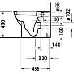 Duravit StdWC DARLING NEW BACK-TO-WALL tief, 370x570mm, Abgang waagerecht weiß