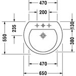 Duravit Waschtisch DARLING NEW m ÜL HLB 1 Hahnloch 650x550mm weiß