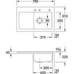 V&B Spüle SUBWAY 45 780x510mm Be re Handbet. graphit