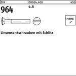 Linsensenkschraube DIN 964 Schlitz M2,5x 8 4.8 2000 Stück - VPE: 2000