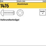 Halbrundkerbnagel DIN 1476 3x 5 Aluminium 500 Stück - VPE: 500