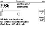 Winkelschraubendreher ISO 2936 Innen-6kt SW 0,9 Stahl vergütet geschw. 10St. - VPE: 10