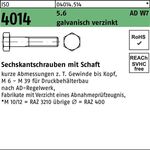 Sechskantschraube ISO 4014 Schaft M10x 80 5.6 W7 galv.verz. 100St. - VPE: 100