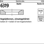 Kegelpfanne DIN 6319 FormD D 14,2x24x5 Stahl einsatzgehärtet 50 Stück - VPE: 50