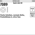 Unterlegscheibe ISO 7089 o.Fase 5 Stahl 200 HV 1000 Stück - VPE: 1000