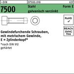 Gewindefurchendeschraube DIN 7500 ZYLKO Innen-6kt E M4x12 Sta galv.verz. 2000St. - VPE: 2000