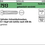 Gewindeschneidschraube DIN 7513 FormB Zylinder Schlitz BM 3x10 Sta verz. 1000St. - VPE: 1000