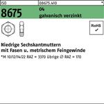 Sechskantmutter ISO 8675 Fasen M42x3 Automatenstahl galv.verz. 10St. - VPE: 10