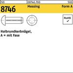 Halbrundkerbnagel ISO 8746 Fase 2x 5 Messing 200 Stück - VPE: 200