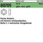 Mutter DIN 80705 flach M16x 1,5 14 H galv.verz. gelb 100 Stück - VPE: 100