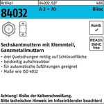 Sechskantmutter R 84032 Biloc Klemmteil M20 A 2 - 70 50 Stück - VPE: 50