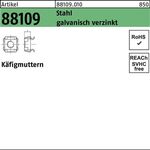 Käfigmutter R 88109 M8 - 8 /12,5 Stahl galv.verz. 1000 Stück - VPE: 1000