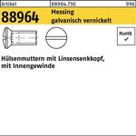 Hülsenmutter R 88964 Liko IG M4x 20 Messing galv. vernickelt 200 Stück - VPE: 200