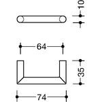 Möbelgriff 562.10B64 PA 98 signalweiß ma 64mm D.10mm HEWI