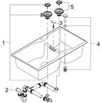 Grohe Kompositspüle K700 900x500mm granit grau