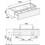 Keuco WTU EDITION 11 PLANNING 1400x350x535mm m LED-I-Bel ant