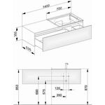 Keuco Waschtischunterbau EDITION 11 1400x350x535mm m LED-I-Bel ant sdm