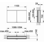 Keuco Spiegelschrank ROYAL MODULAR 2.0 Breite 1100mm Höhe 700mm Tiefe 160mm