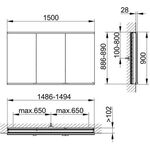 Keuco Spiegelschrank ROYAL MODULAR 2.0 Breite 1500mm Höhe 900mm Tiefe 120mm