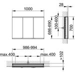 Keuco Spiegelschrank ROYAL MODULAR 2.0 Breite 1000mm Höhe 700mm Tiefe 120mm