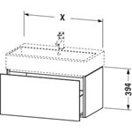 Duravit Waschtischunterbau L-CUBE 394x484x459mm graphit matt