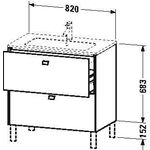 Duravit Waschtischunterbau BRIOSO Griffe chrom 683x820x479mm graphit matt