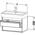 Duravit Waschtischunterbau Ketho 440x450x410mm betongrau matt