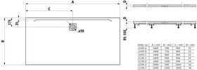 Laufen Duschwanne LAUFEN PRO re-e Ab seitl lange S 1800x75x33mm anthr