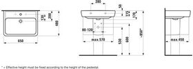 Laufen Waschtisch LAUFEN PRO A m Überlauf ohne Hahnloch 650x480mm weiß