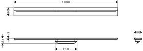 HG Fertigset AXOR Drain Duschr 1000mm zur Wandmontage mattweiß