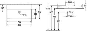 V&B Waschtisch MEMENTO 2.0 800x470mm o ÜL o HL stone white C+