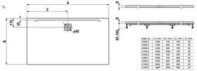 Laufen Duschwanne LAUFEN PRO re-e Ab seitl lange S 1600x700x32mm we m