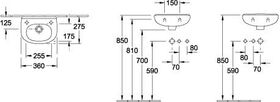 V&B Handwaschbecken O.NOVO 360x275mm ohne ÜL weiß